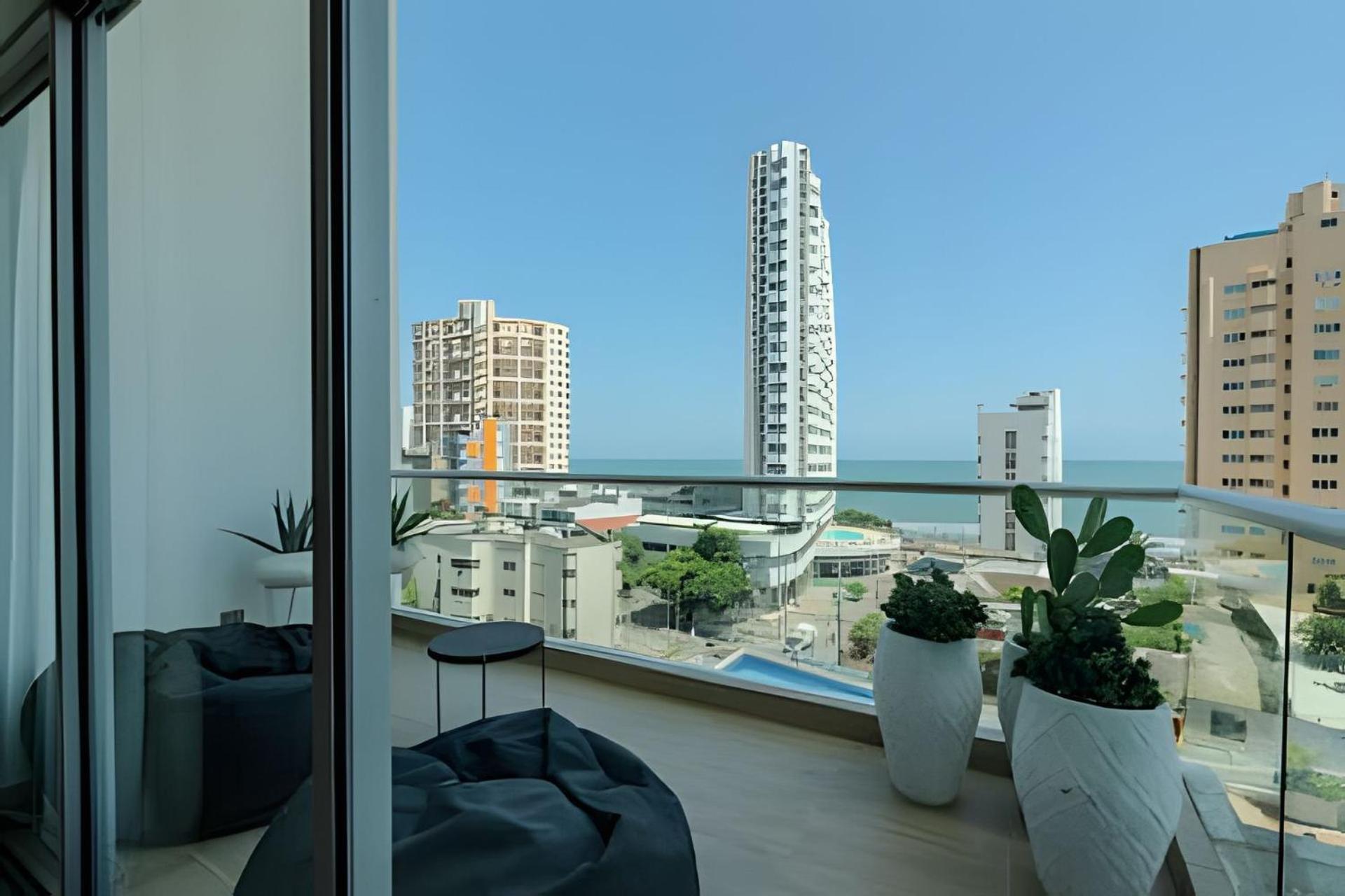 Doble Altura Y Lujoso Apto Vista Al Mar Apartamento
